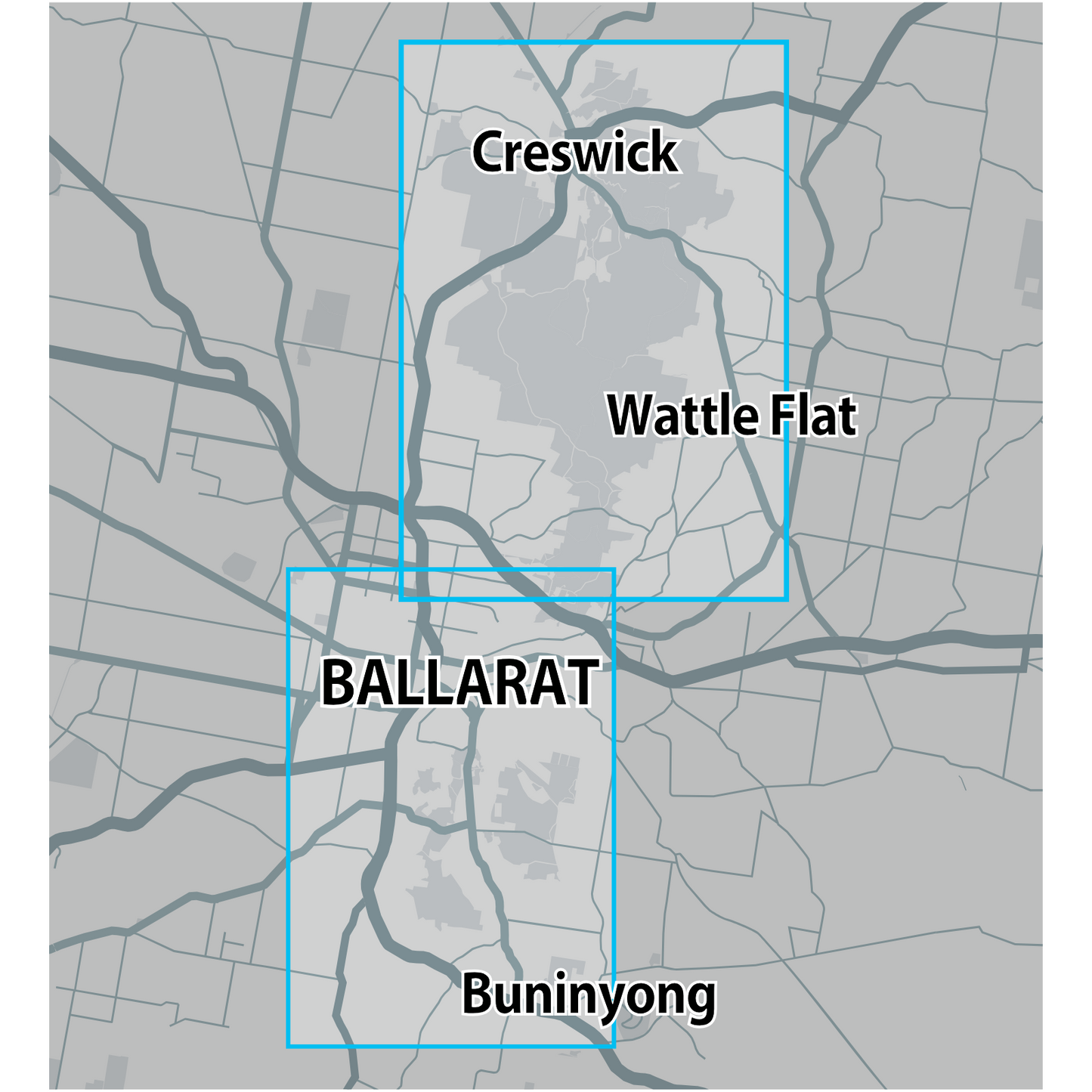 VIC Ballarat Creswick GOLD MAP