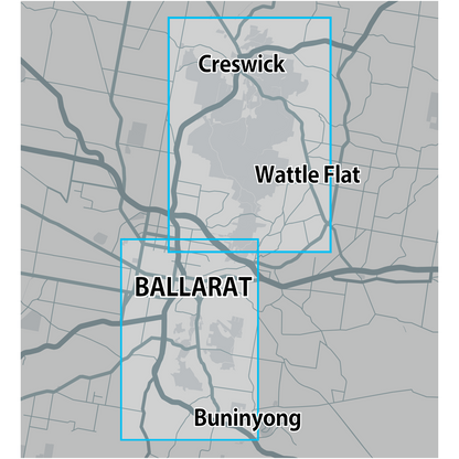 VIC Ballarat Creswick GOLD MAP