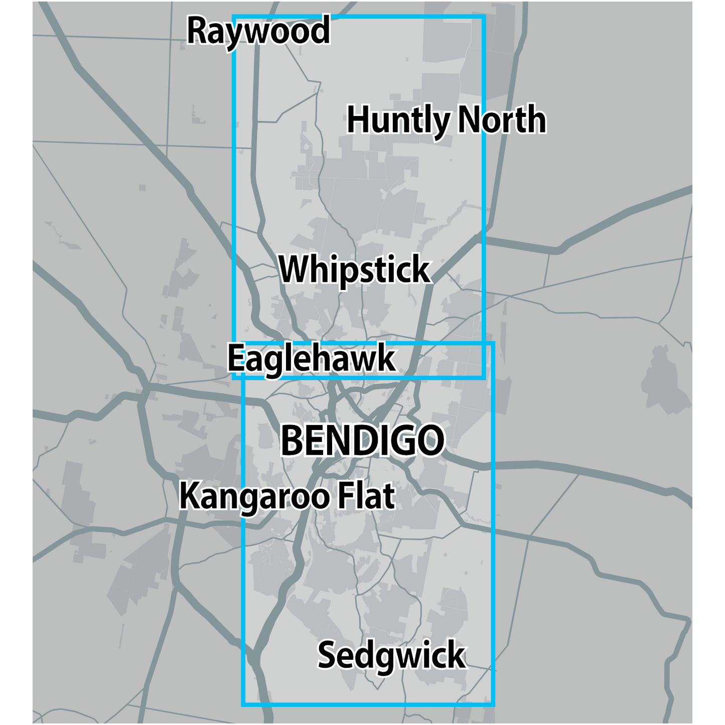 VIC Bendigo Whipstick GOLD MAP