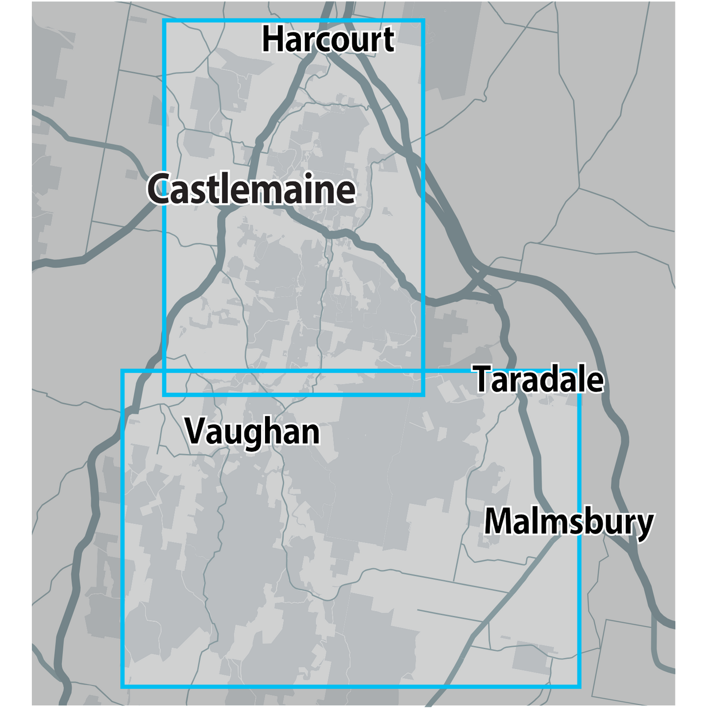 VIC Castlemaine Vaughan GOLD MAP