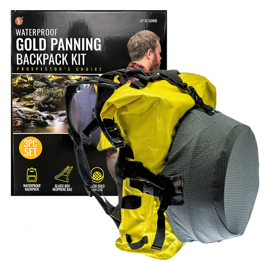 3Pc Waterproof Gold Panning Backpack