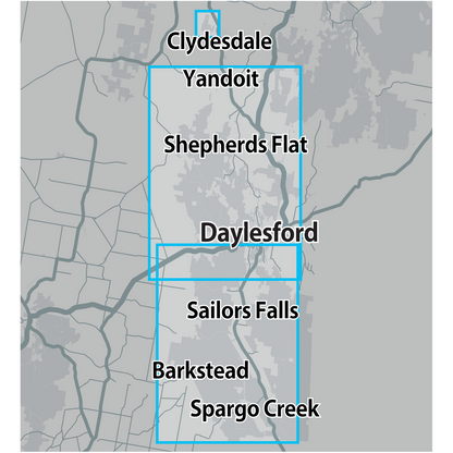 VIC Daylesford Barkstead GOLD MAP