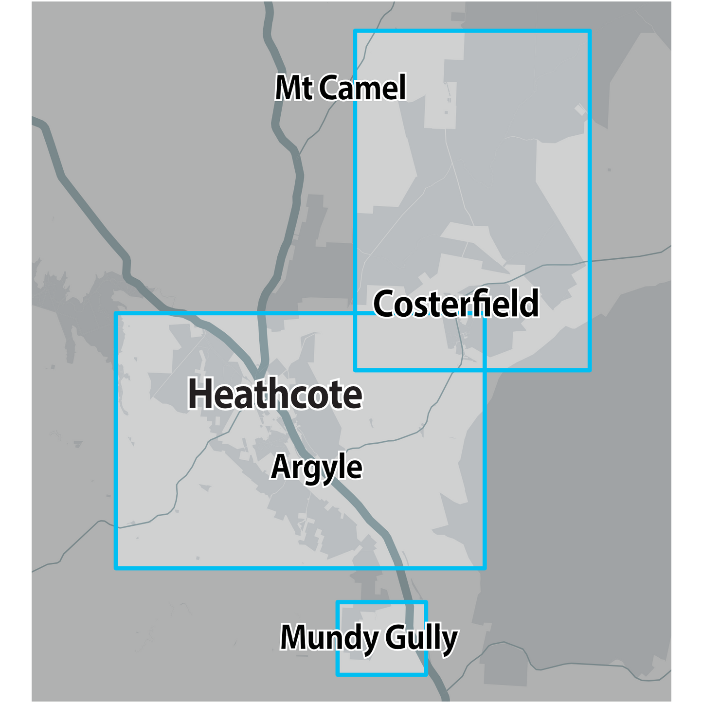 VIC Heathcote Costerfield GOLD MAP