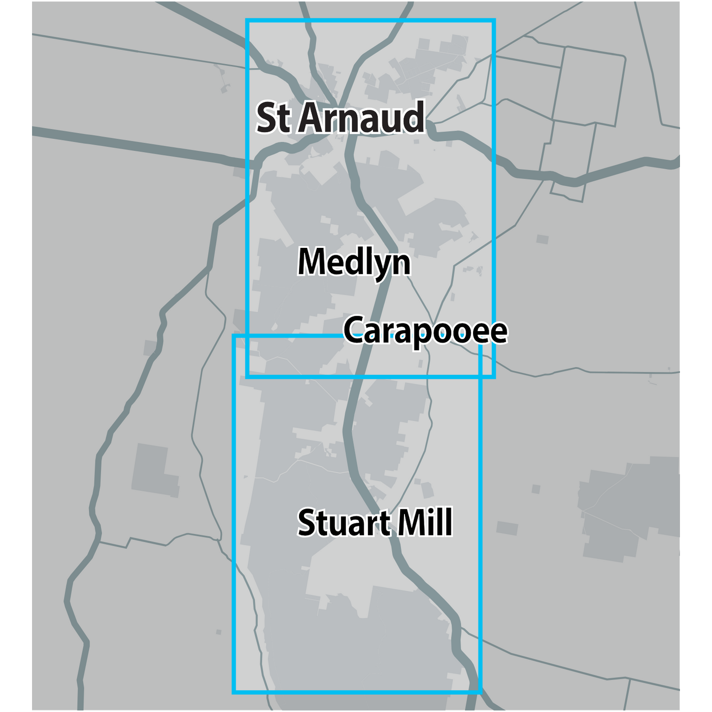 VIC St Arnaud Stuart Mill GOLD MAP