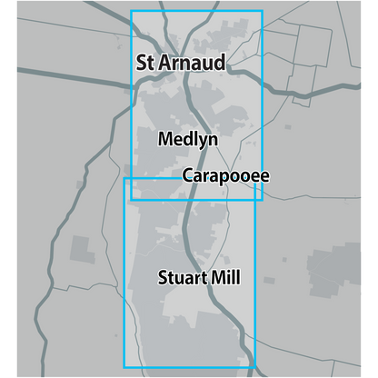 VIC St Arnaud Stuart Mill GOLD MAP